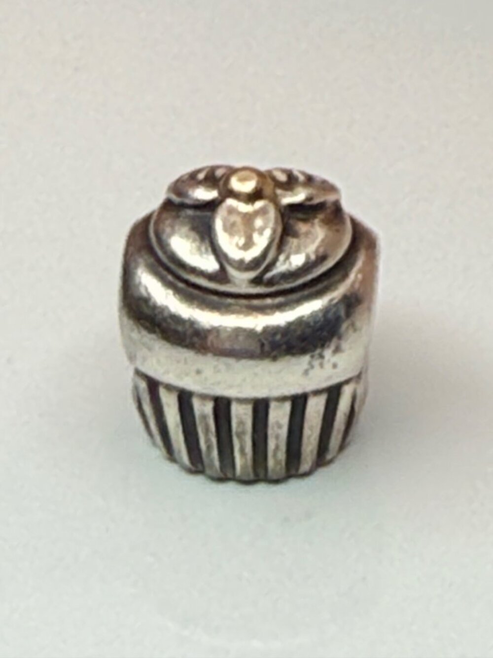 Retired Pandora Cupcake Charm 790417 Sterling Silver 14K Gold Cherry